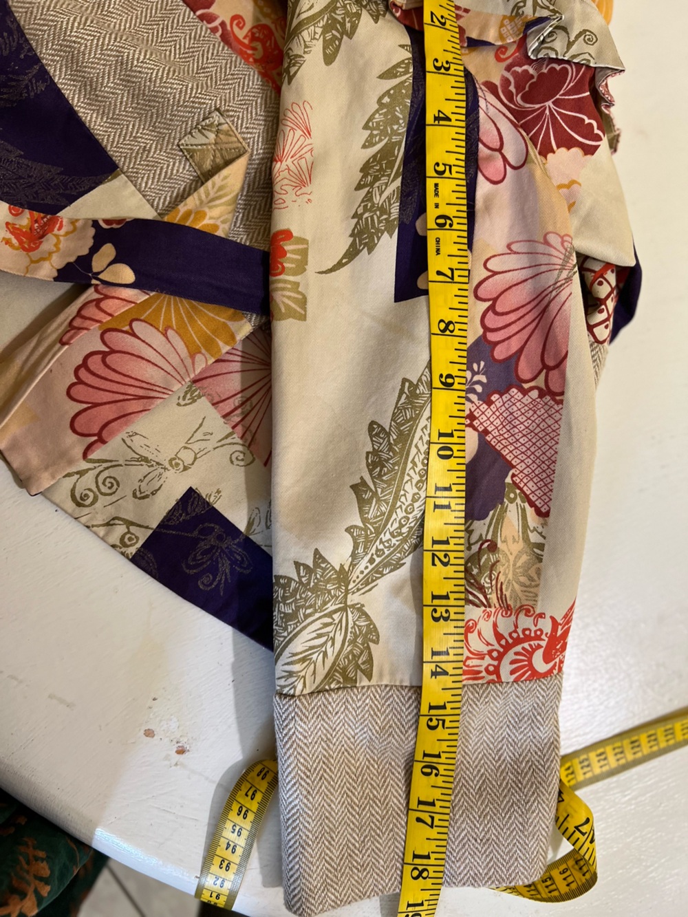 Anthropologie elevenses Floral Patchwork Wrap Blazer in Purple & Cream 8 - Picture 15 of 16